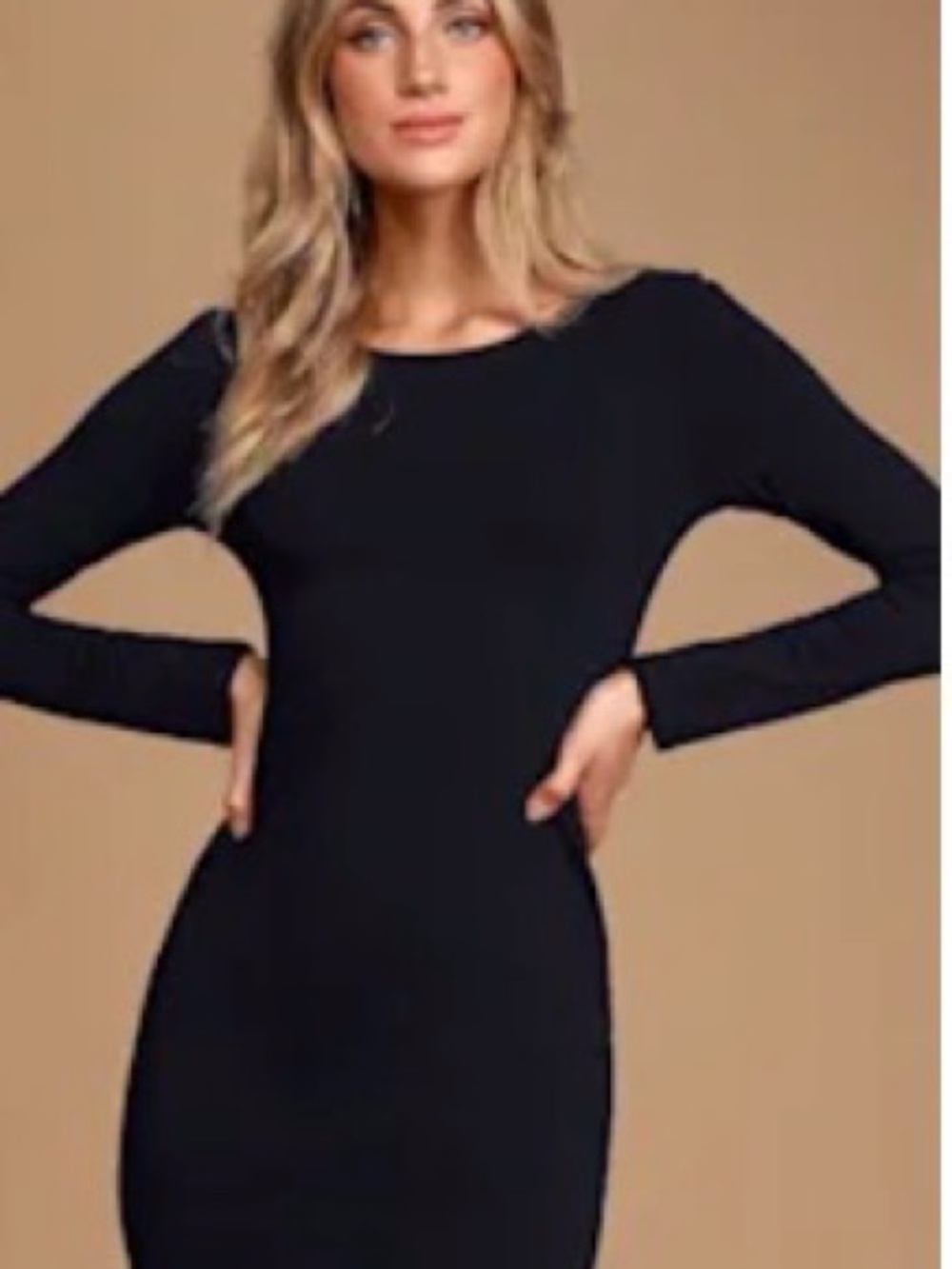 Lulus Classic Black Long-Sleeve Bodycon Dress
